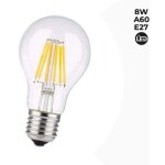 Vurahome - led e27 8w a60 , xu, filament clear - blanc chaud, produit de haute qualit�, longue dur�e ...