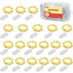 Guirlande lumineuse [lot de 20], mini guirlande led a pile 1m 10 leds fil de cuivre intrieur et extrieur ...