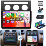 Pour vw touran 1t1 1t2 1t3 2004 - 2008 android 15 autoradio gps wifi carplay 1 + 32g dab cam