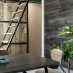 Wallart - habillage mural vinyle bois de ch�ne noir - 15 lames lambris - 2, 09m�