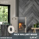 Wallart - panneau mural pvc adh�sive imitation lambris bois noir - 2, 09m�