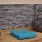 Wanda collection - parement en pierre naturelle marbre brut gris noir