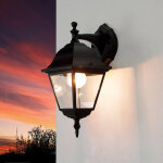 Licht - erlebnisse - wandlampe schwarz aluminium glas ip44 landhaus rustikal - schwarz