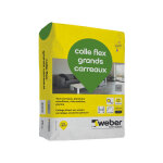 Weber saint gobain - colle carrelage grands carreaux et planchers chauffants, gris, 25kg, mortier, haut ...