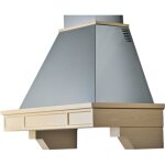 Webmarketpoint - hotte aspirante bridge en inox argent et structure en bois marquet de 120 cm