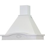 Webmarketpoint - hotte aspirante lucrezia en inox blanc et structure en bois couleur frne de 90 cm