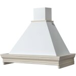 Hotte de cuisine rustique blanche classica avec cadre en bois couleur corde 90 cm