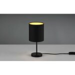 Lampe  poser jerry abat - jour cylindre noir or 13 cm trio lighting
