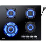 Wehimo - plaque gaz 4 feux, plaque de cuisson  gaz, plaque  gaz avec 4 foyers  gaz, cuisinire encastrable, ...