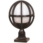 Wellhome lampadaire globe droit pour extrieur, abs, noir, 23x23x38, douille e 27 max 60 w