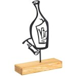 Wellhome - objet dco 'bouteille de vin' - 28x40x4 cm - noir