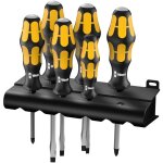 Jeu de tournevis kraftform 932 / 6 - le burin de vissage + rack - wera