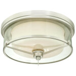 Plafonnier lampe glenford nickel bross� 2 ampoules