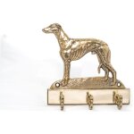Whippet, l�vrier anglais - porte - cl�s avec chien, support en laiton pour accessoires pour chien, d�coration ...
