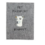 Whippet, l�vrier anglais - prot�ge passeport pour chien, prot�ge document, cadeau voyage art - dog