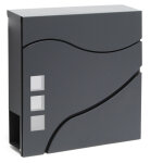Wiltec - bo�te aux lettres murale ou sur pied design & porte - journaux v28, verrouillable, gris anthracite, ...