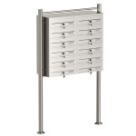 Wiltec ? bo�te aux lettres sur pieds acier inox 945 x 270 x 1500 mm ? 12 compartiments verrouillables ...