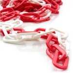 Chane de signalisation rouge et blanche ? en pvc ? 5 m de long ? diamtre 6 mm ? balisage pour chantier, ...