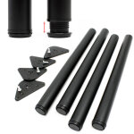 Wiltec - lot de 4x pied de table v1 - 60 x 60 x 820 mm / � 60 mm - en acier inoxydable - couleur noire ...