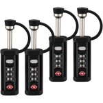 Wiltec - set 4 x cadenas � combinaison tsa pour valise - serrure � combinaison 3 chiffres - cadenas � ...