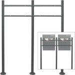 Support pour 2 botes aux lettres, 1000 x 90 x 1200 mm, anthracite, poteau mailbox, piquet pour bote ...