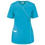 Wk designed to work - blouse de service polycoton boutons pression femme wk. designed to work bleu l