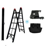 Woerther - echeescabeau pliant 1m80 + plateforme pratik + sac  outils, escabeau 5 marches, echelle pliante ...