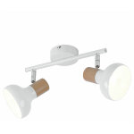Plafonnier spot 2 flammes spot de plafond blanc plafonnier 2 spots, spot pivotant, aspect bois, douilles ... Plafonnier spot 2 flammes spot de plafond blanc plafonnier 2 spots, spot pivotant, aspect bois, douilles ...