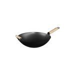 Edm - wok en acier 35cm avec manche en bois