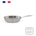 Wok inox - livoo - mep162 - � 28 cm - inox - tous feux dont induction et four - fabriqu� en france