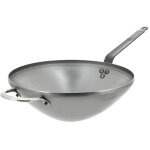 Wok t�le acier fond plat � 40 cm - emga