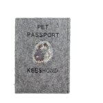 Wolfhound, keeshond - protge passeport pour chien, protge document, cadeau voyage d'art - dog
