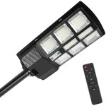 Wolketon lampadaire solaire led avec d�tecteur de mouvement lampadaire blanc projecteur 300w