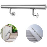 Vingo main courante, inox rampe d'escalier rond, intrieur & extrieur  42 mm, support mural, argent ...