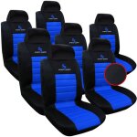 Woltu - housse de si�ge de voiture universelle pour 7 si�ges, noir bleu