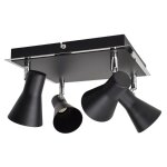 Woltz - plafonnier pat�re orientable gu10 max 4x11w noir