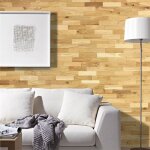 Woodwall - parement bois chne rustique revtement mural 200mm 1m