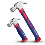 Workpro lot de 2 marteaux de charpentier 720 g et 340 g, marteau arrache - clou avec manche en fibre ...