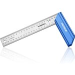 Equerre de menuisier de 200 mm avec lame en acier inoxydable et poigne en aluminium, equerre carre ...