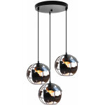 3 luminaires suspensions globe e27 lampe suspension moderne abat - jour en m�tal pour salle � manger ...