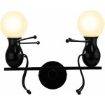 Applique murale chambre cr�atif en m�tal lampe de murale e27 pour bar caf� restaurant noir