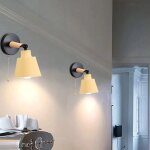 Wottes - applique murale industrielle vintage lampe murale m�tal bois �clairage murale r�glable e27 �12cm ...