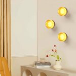 Wottes - applique murale moderne plafonnier rond lampe murale d�corative en forme de fossette orange ...