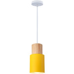 E27 lustre suspension fer forg� cr�atif r�glable chambre salon macaron lampe suspension (jaune)