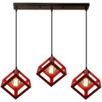 Wottes - e27 lustre suspension industriel vintage luminaire plafonnier abat - jour fer lampe � suspension ...