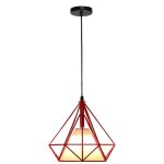 Wottes - e27 lustre suspension vintage lampe suspension abat - jour forme diamant clairage de plafond ...