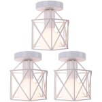 Plafonnier industrielle vintage lampe de plafond cage en mtal suspension luminaire e27 blanc 15cm pour ...