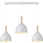 Suspension luminaire de salon lustre en bois mtal lampe plafonnier industriel pour chambre cuisine blanc ...