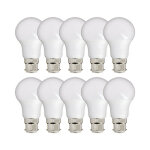 Xanlite - lot de 10 ampoules led a60, culot b22, 10w cons. (60w eq. ), lumi�re blanc chaud - pack10eb806g ...