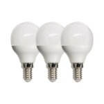 Xanlite - lot de 3 ampoules smd led p45 opaques, culot e14, 470 lumens, conso. 4, 9w éq. 60w, blanc chaud ... Xanlite - lot de 3 ampoules smd led p45 opaques, culot e14, 470 lumens, conso. 4, 9w éq. 60w, blanc chaud ...